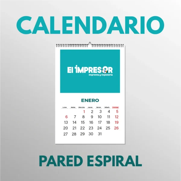 calendario de pared con espiral