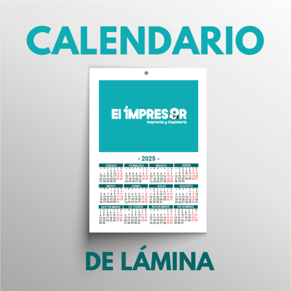 Calendario de lámina personalizable