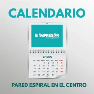 calendario de pared horizontal con espiral en el centro